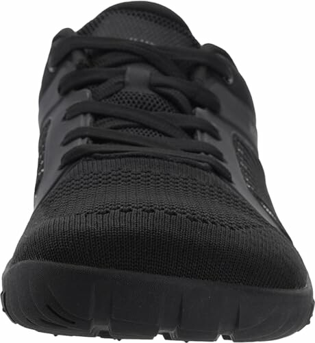 Front view of a black athletic shoe