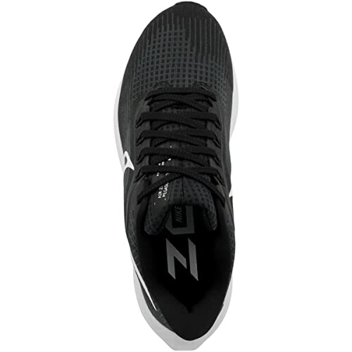 Top view of a black Nike running shoe