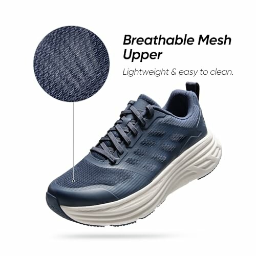 Blue sneaker with breathable mesh upper and lightweight sole