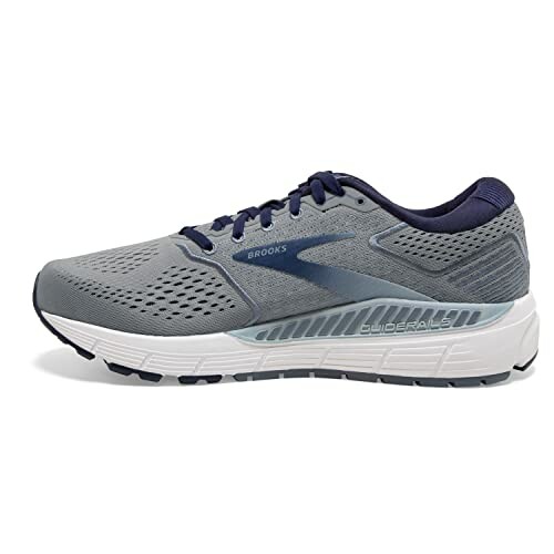 Gray Brooks running shoe with white sole