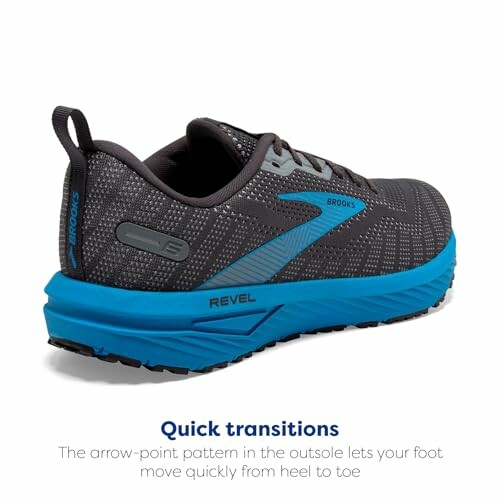 Brooks Revel running shoe with blue and gray design.