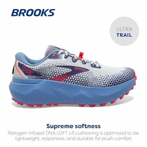 Brooks trail running shoe with ultra trail cushioning and supreme softness.