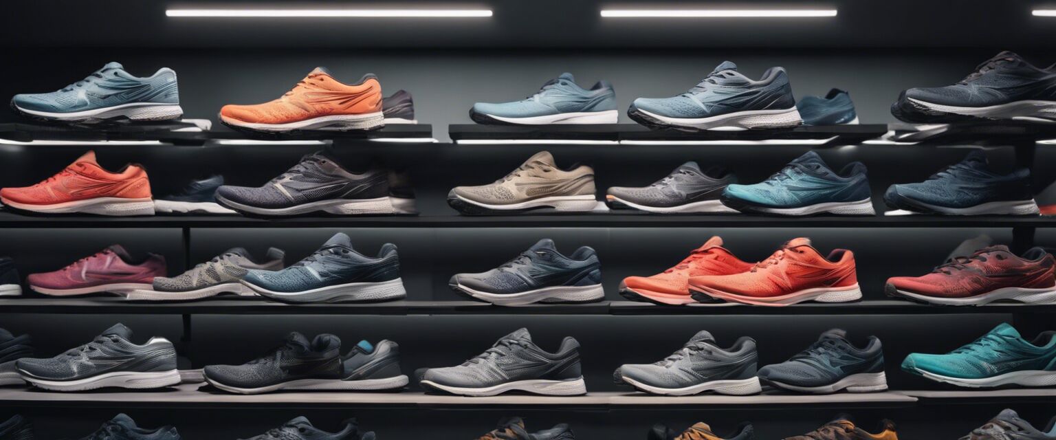 Display of budget running shoes