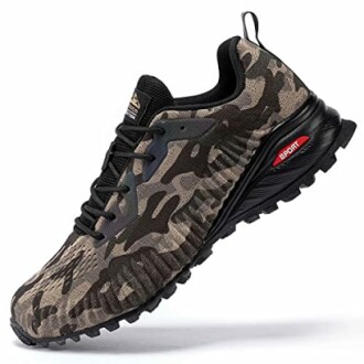 Camouflage athletic shoe with rugged sole