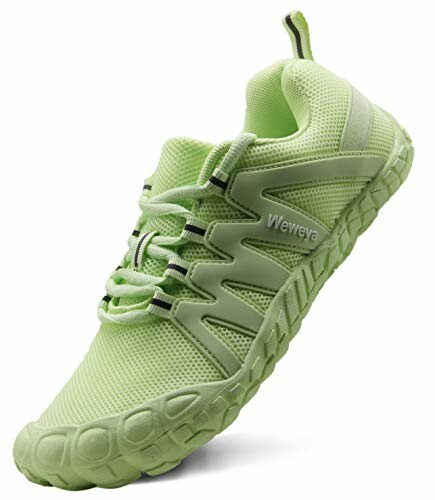 Light green barefoot shoe with textured sole