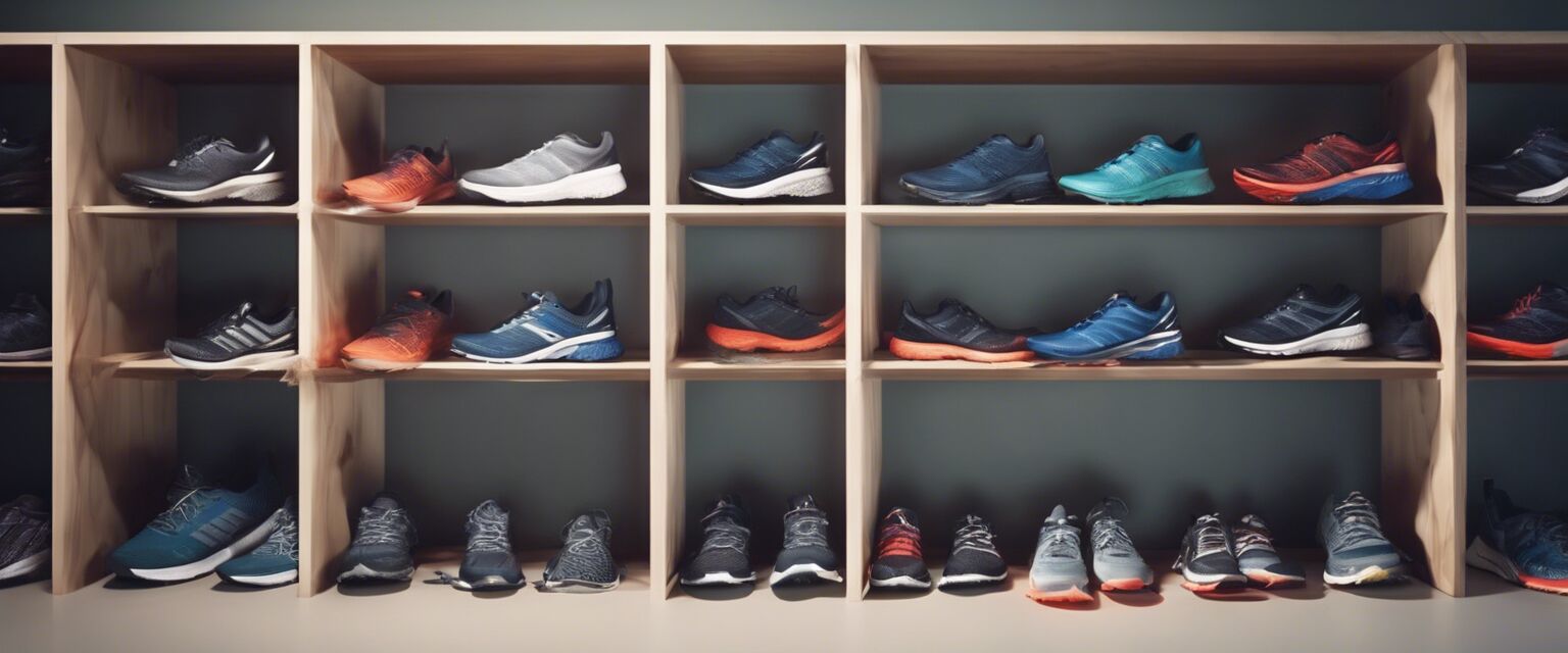 Collection of marathon running shoes