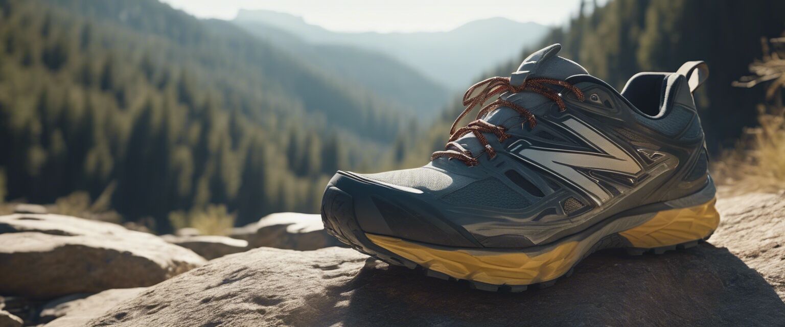 Running shoes on a trail