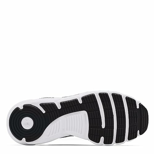 Black and white sneaker sole with textured grip