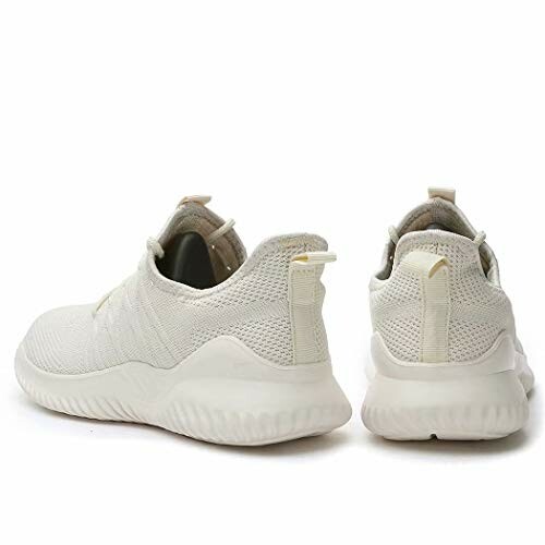 Rear view of white sneakers on a white background